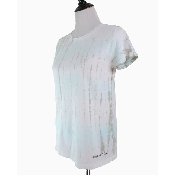 Athleta Size S Organic Daily Printed Tee Kai Gentle Blue Tie Dye (A) - Picture 1 of 11